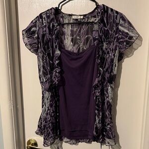 Ricki's Purple Layered Sheer Ruffle Camisole Top